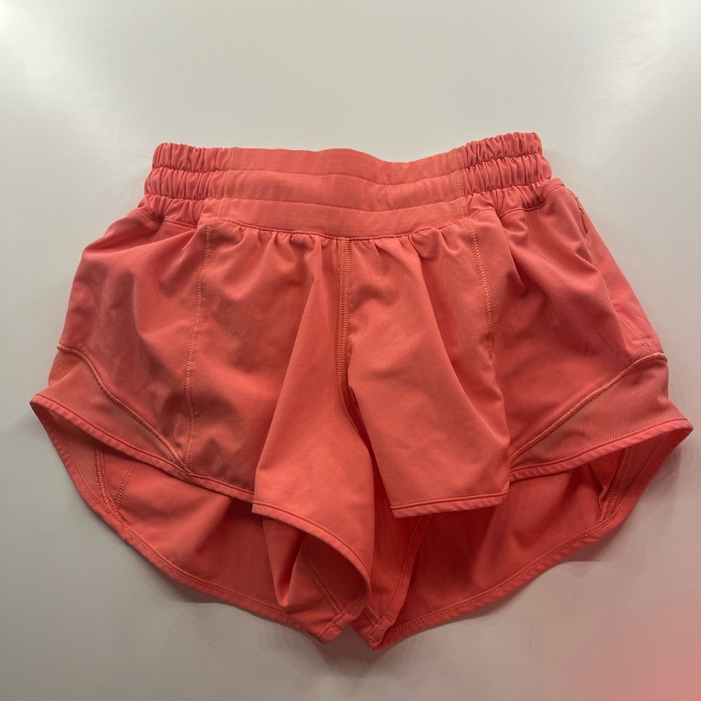 lululemon shorts, color-raspberry cream, size 0, in really good quality!!